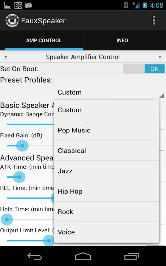 Speaker Loudness & Amp Control - screenshot