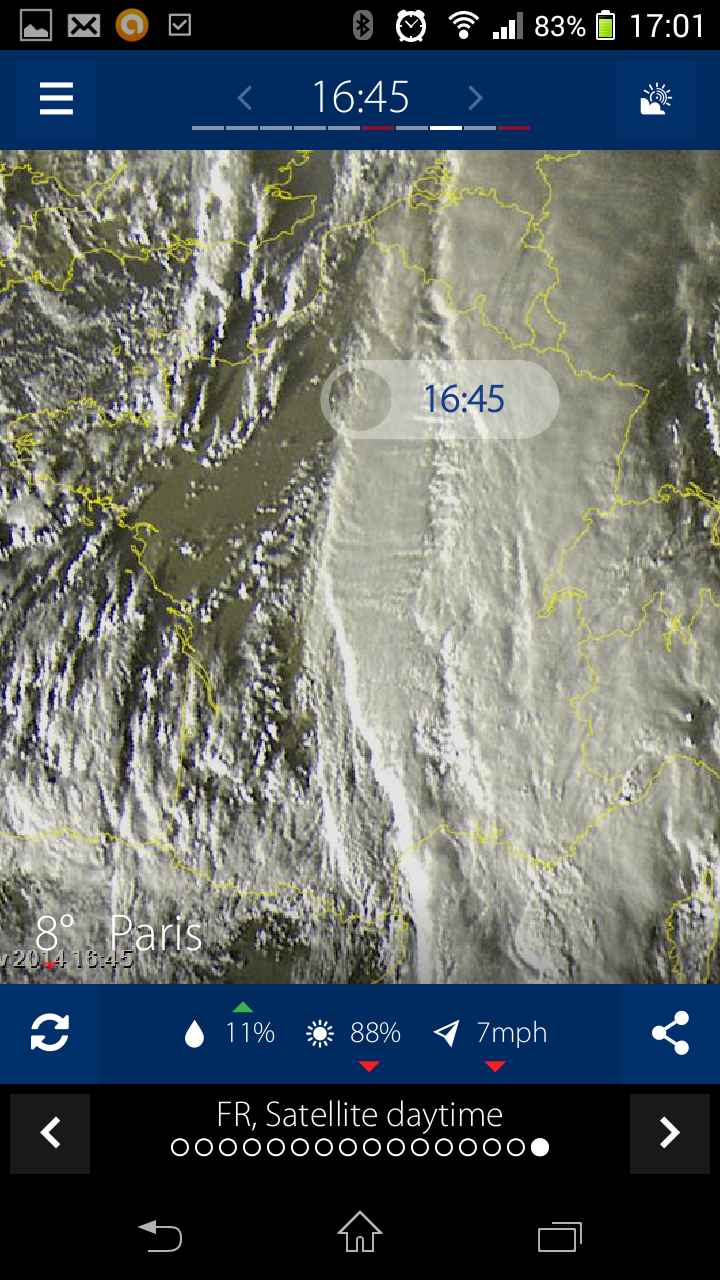 Android application Sat24, Weather satellite screenshort