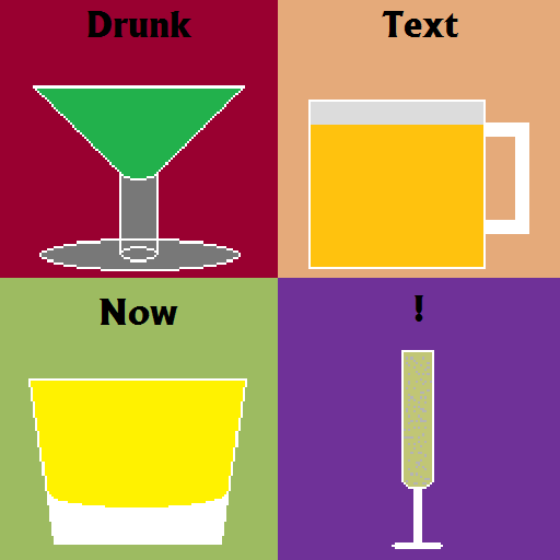 Drunk text. Bliss drink text.
