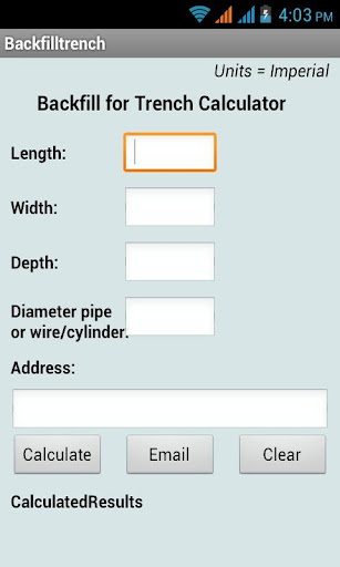 Backfill Trench Calculator