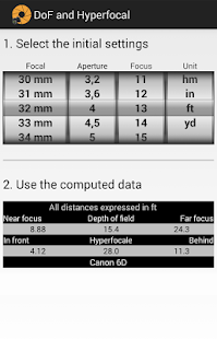 Free Hyperfocal and DoF Free APK for Android