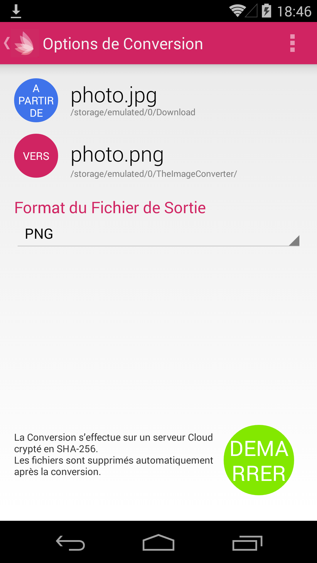 Android application The Image Converter screenshort