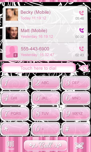 Pink Striped Go Contacts Theme