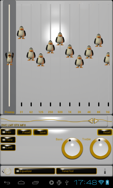 Poweramp Skin Penguin yellow Screen 2