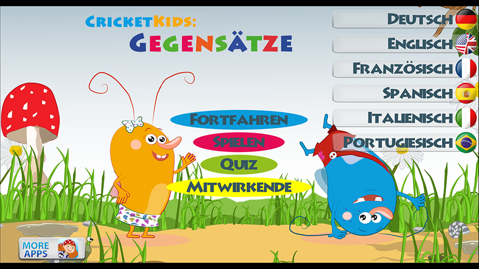 Android application Cricket Kids: Opposites screenshort