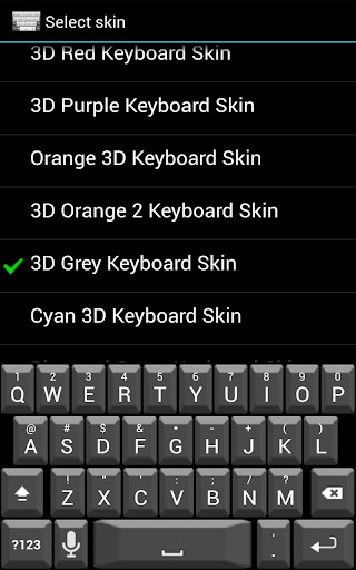 3D Grey Keyboard Skin