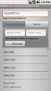 Wordfeud Cheater - Danske Ord Screenshots 0