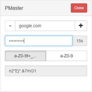 PMaster password generator