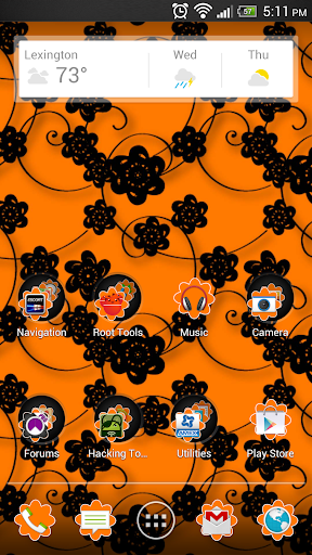 Floral Print Orange Theme