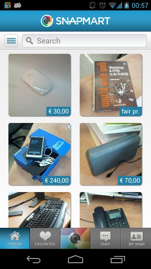 Android application SnapMart screenshort