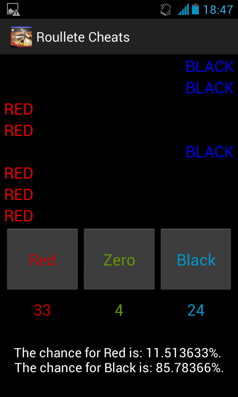 Android application Roulette Cheats screenshort