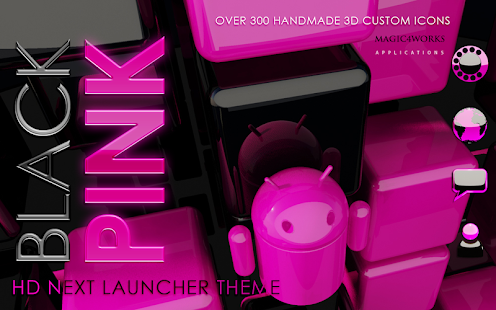 Next Launcher Theme pink magic