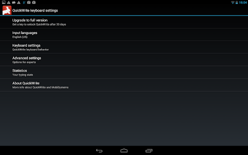 QuickWrite Keyboard Trial - screenshot thumbnail