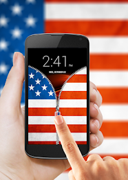US Flag Zipper Lock Screen poster 14