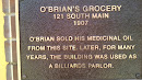 O'Brian's Grocery Plaque