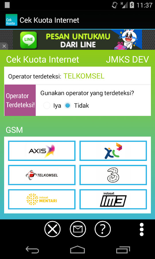 Cek Kuota Internet