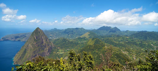 Mountaintop view of St. Lucia. 