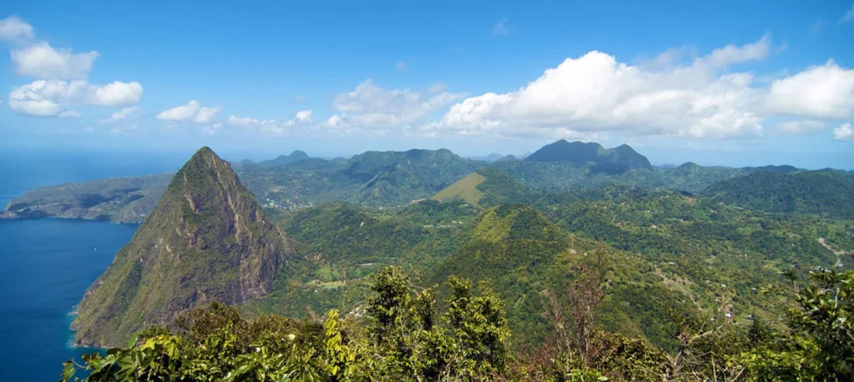 mountain-view-st-lucia - Mountaintop view of St. Lucia. 