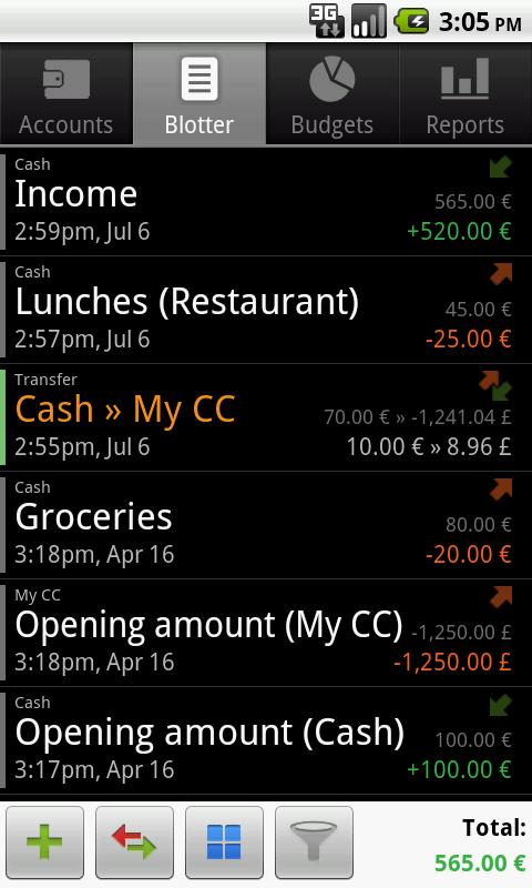 Financisto Android