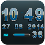 Digi Clock Widget Lightblue Star