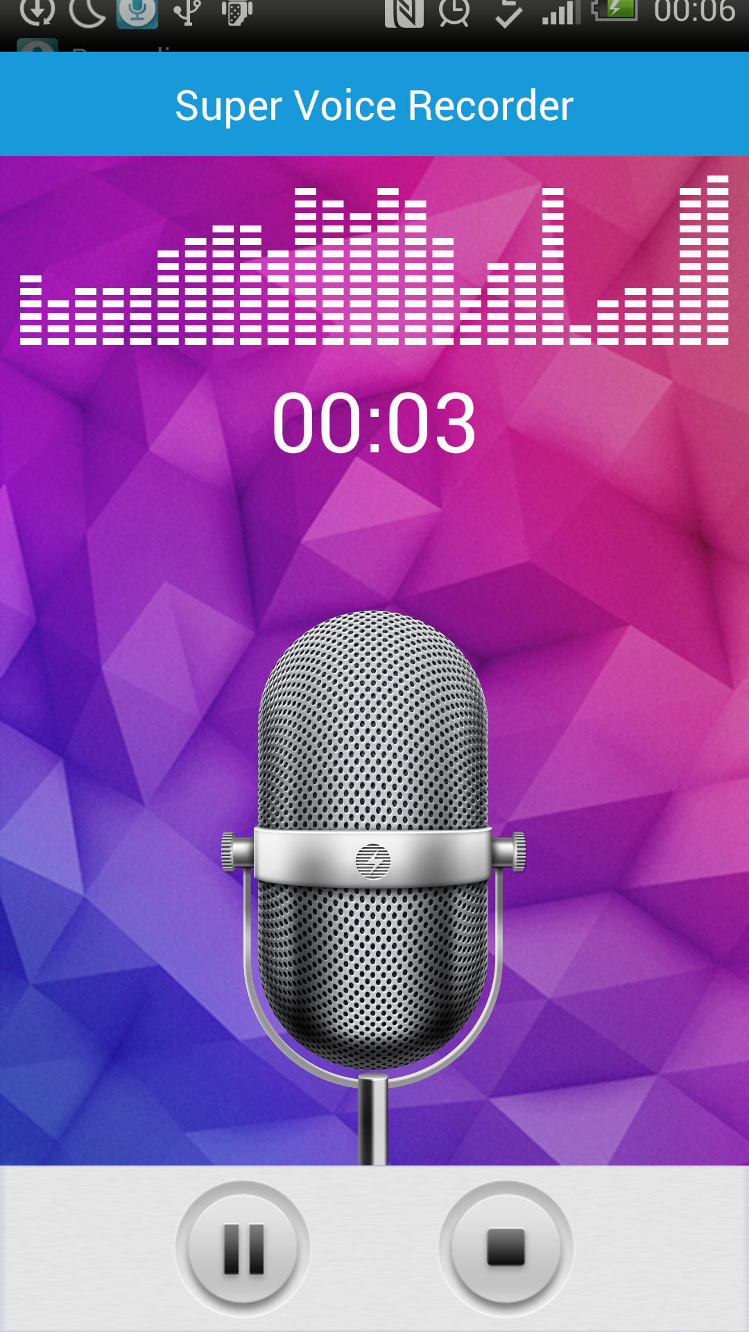 Android application Super Voice Recorder screenshort