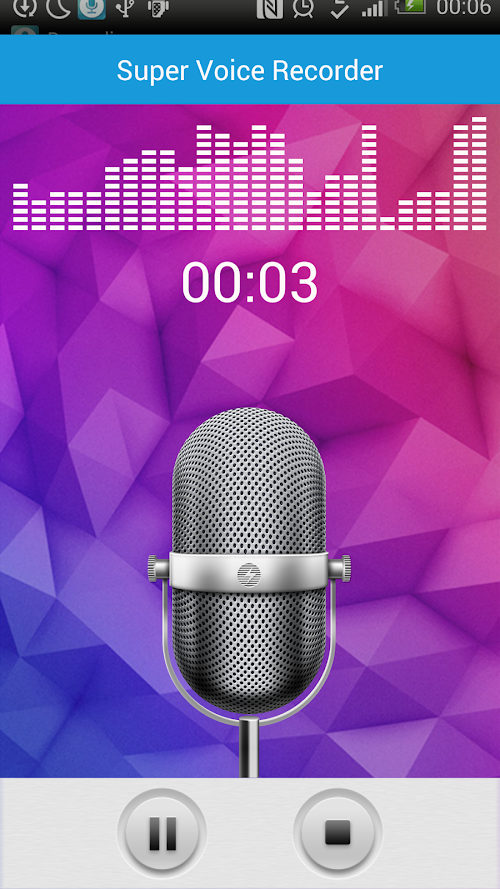 Android application Super Voice Recorder screenshort