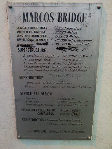 Marcos Bridge Plaque