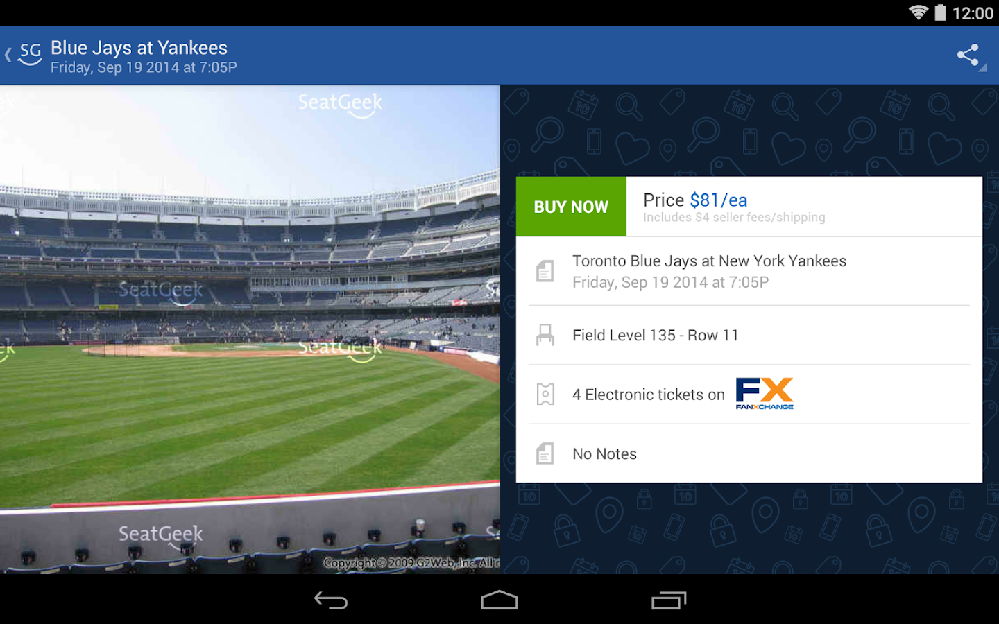 SeatGeek Event Tickets screenshot