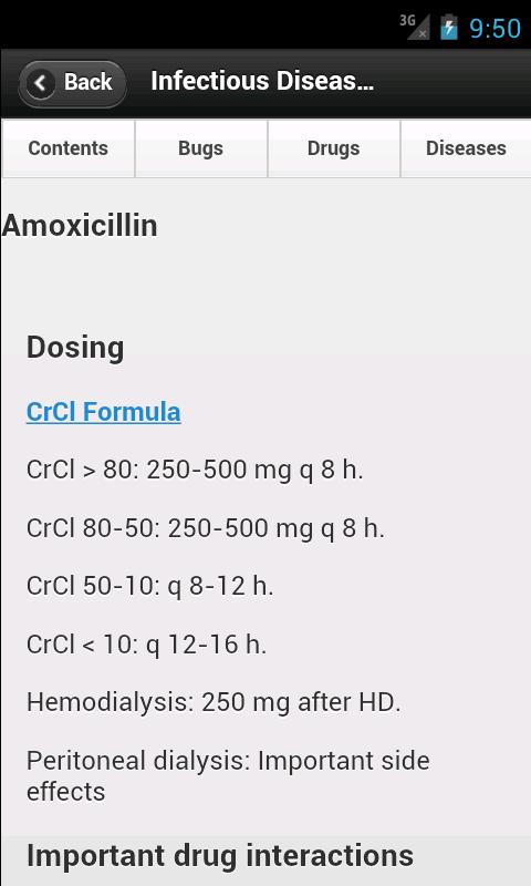 Android application Infectious Disease Compendium screenshort