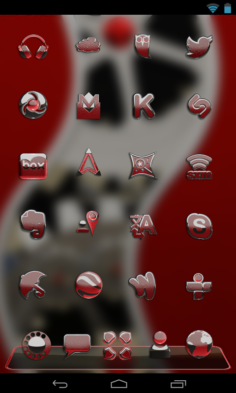 Next Launcher Theme red liz Screen 2