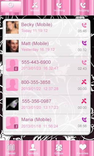 【免費個人化App】Pink Striped Go Contacts Theme-APP點子