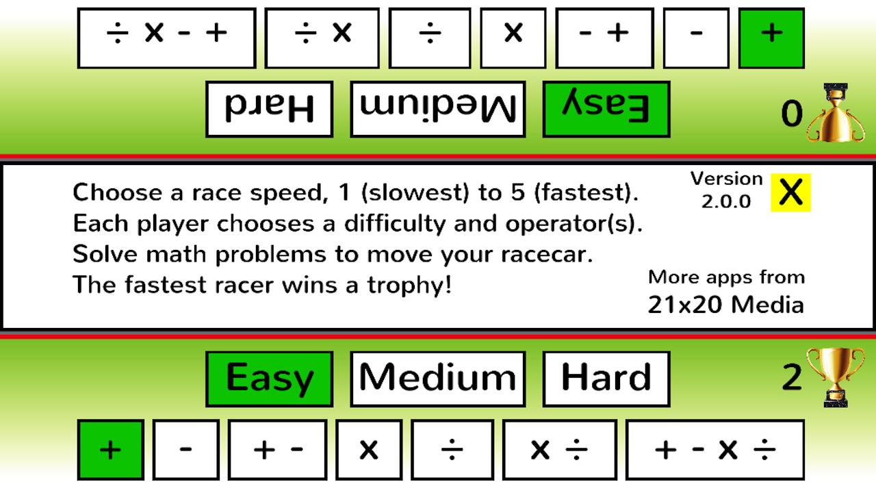 Android application Math Racing screenshort