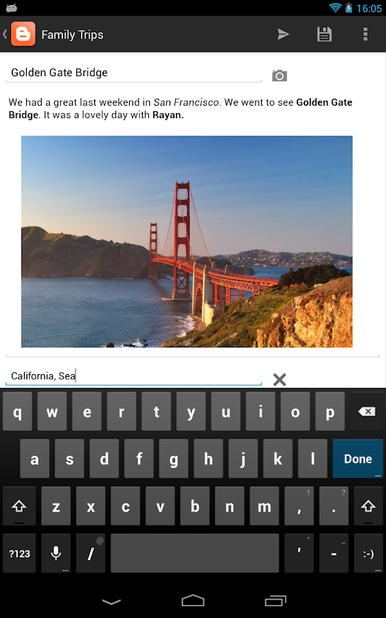 Blogger - screenshot