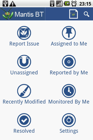 Android application Mantis BT screenshort