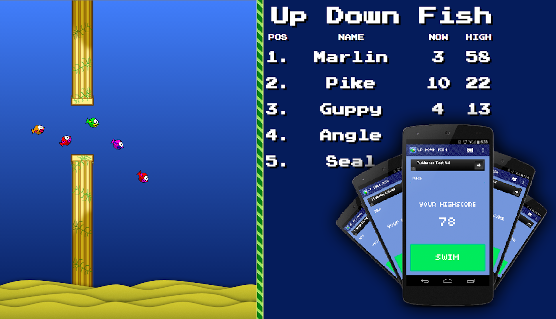 Imagen de muestra del juego Up Down Fish para Chromecast