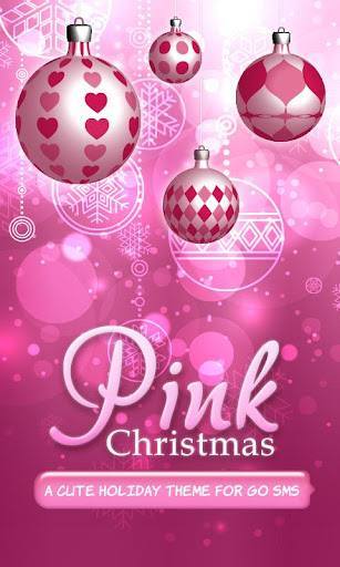 ♥ Pink Christmas Theme Go SMS