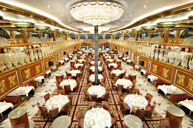 Carnival Spirit's expansive Empire Restaurant evokes the elegance of ages past.