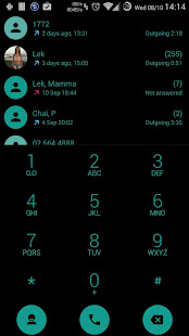 Dialer theme Flat Black Green - náhled