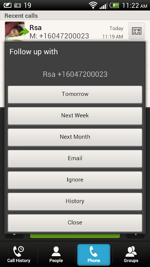 Android application Call Follow Up  Manager PRO screenshort