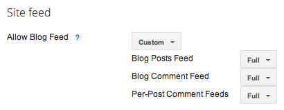 Change your site's feed settings