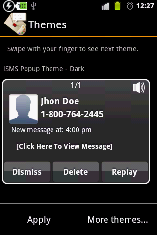 iSMS Popup - Dark Theme