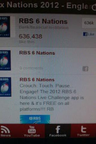 England Six Nations Rugby 2012 Screen 2