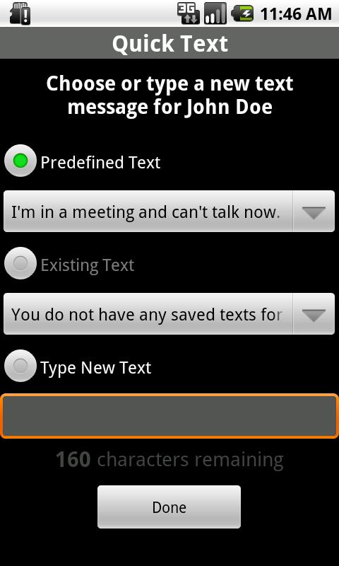 Quick Text Screen 3