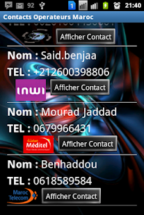 Contacts Opérateurs Maroc