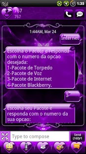 Download Valentines Purple GO SMS Theme APK