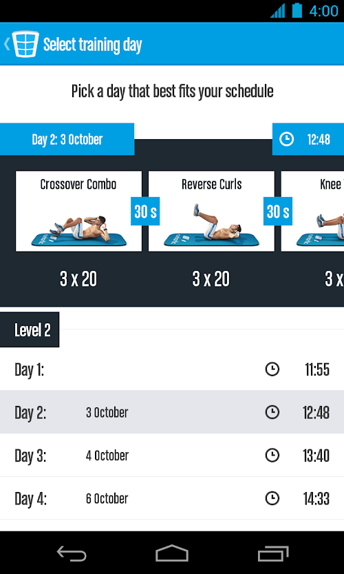 Android application Runtastic Six Pack Abs Workout screenshort