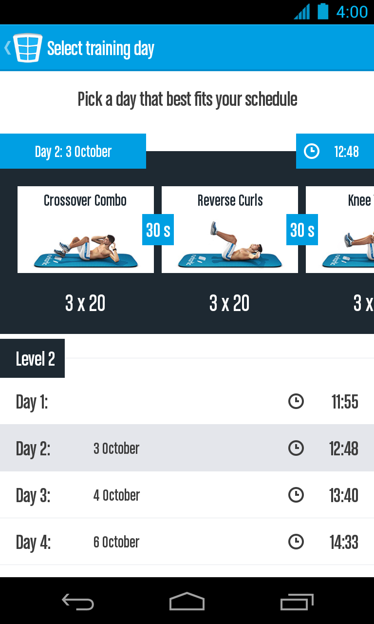 Runtastic Six Pack Ab Workout Screen 1