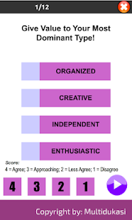 Personality Test Screenshots 1