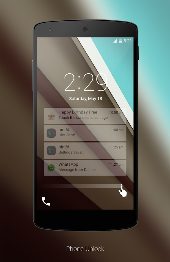 Android L LockScreen - screenshot
