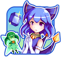 A tower, a girl and a stone logo